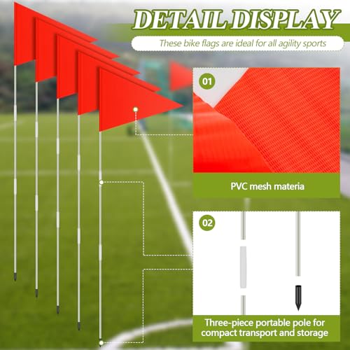 10 Pcs Soccer Corner Flags - 72 Inch Portable Training Poles