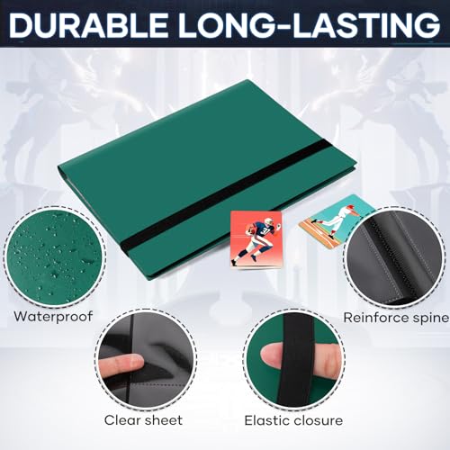 Trading Card Binder - 360 Pockets Green Album for MTG, Sports Cards