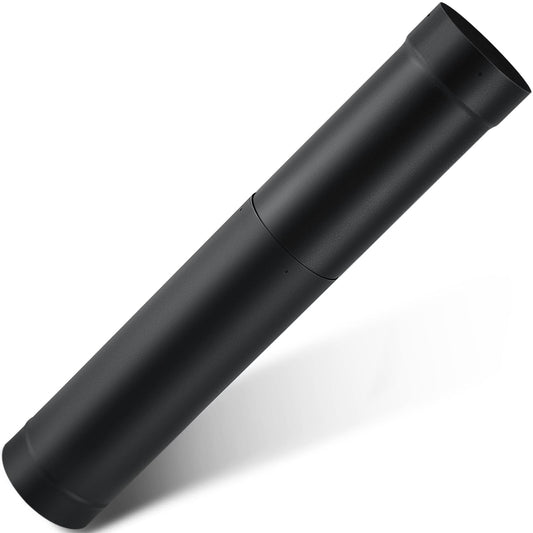 Yaocom 18" to 30" Single Wall Telescoping Pipe 6" Diameter Single Wall Stove Pipe Wood Burning Chimney Pipe, Black