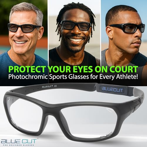 Photochromic Sports Protection Goggles for Basketball & Pickleball - Black