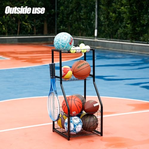 Sports Equipment Organizer with Ball Storage Rack - Garage Organizer