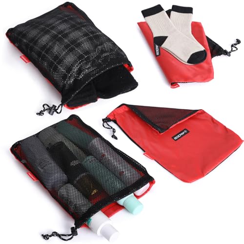 Redcamp 5-Piece Small Ditty Bags Set, Black – Ultralight Nylon Mesh & Fabric Pouches