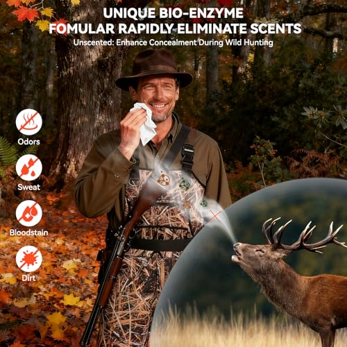 Scent Elimination Wet Wipes for Hunting - Extra Large Field Cleaning Towels