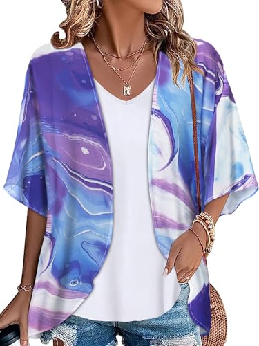 Women's Floral Kimono Beach Cover Up - Chiffon Cardigan