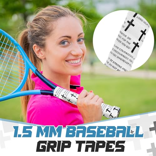 Baseball Softball Bat Grip Tape - Faith Cross Design, White