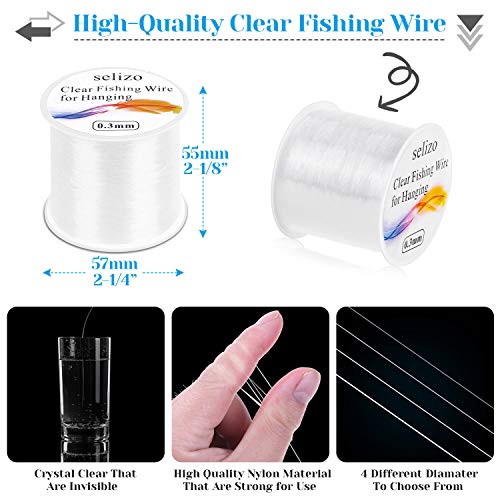 0.5 mm Clear Fishing Wire - 4Pcs Monofilament Nylon Thread for Crafts