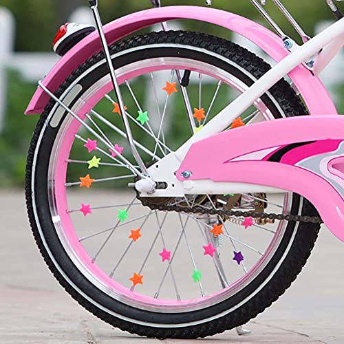 36-Piece Star Bike Spoke Beads - Colorful Plastic Bicycle Wheel Decorations