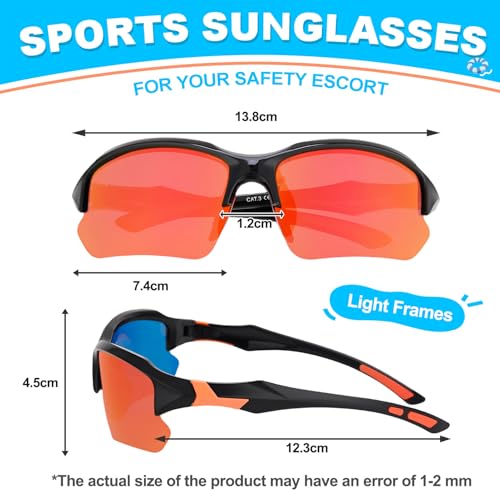 Polarized Sports Sunglasses - 3 Pack for Men & Women
