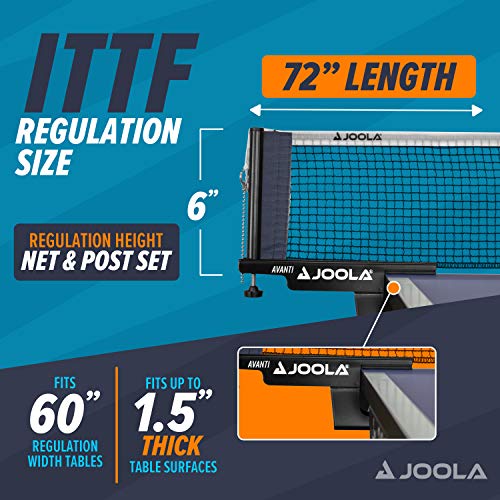 Avanti Table Tennis Net and Post Set - 72 Inch Portable White/Black