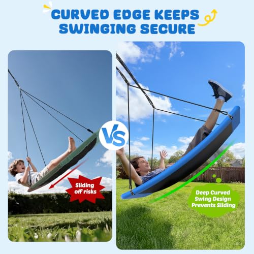 60" Skycurve Tree Swing for Kids and Adults - Blue, 700lb Capacity