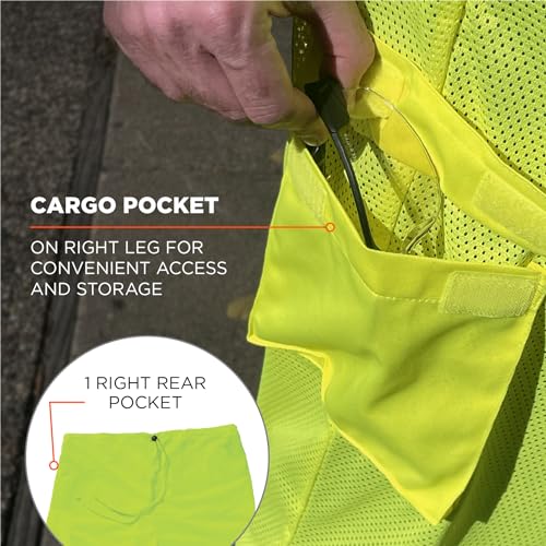 Ergodyne unisex adult Class Two-tone Reflective Safety Pants, Lime, Large-X-Large