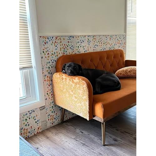 Boho Peel and Stick Floral Removable Wallpaper - Yellow/Blue Self Adhesive Wallpaper for Bedroom, Cabinet, Office - Waterproof 17.3'118'