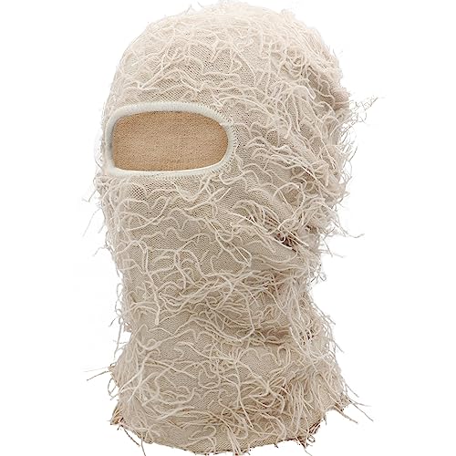Distressed Knitted Balaclava - Full Face Winter Ski Mask & Neck Warmer