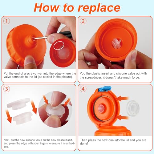 Replacement Dispensing Valve Kit for Water Bottles - White - 6 Pack