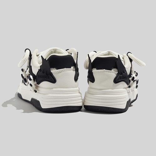 Panda Shoes Walking Sneakers for Women Y2K Platform Soft Comfortable Cute Panda Decor Black White US4-8 (Black,4)
