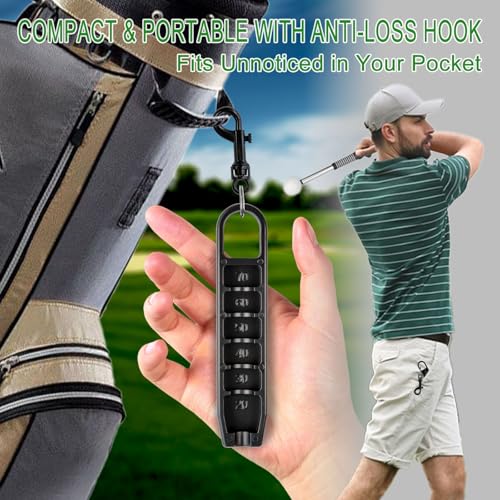 Golf Tee Height Setter - 6 Adjustable Settings, Black