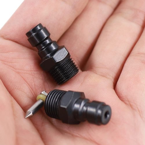 HMKUGO 8mm Quick-Disconnect Plug Adapter, Stainless Steel 1/8" NPT Male Thread PCP Paintball Charging Fittings with Sealing O-Ring