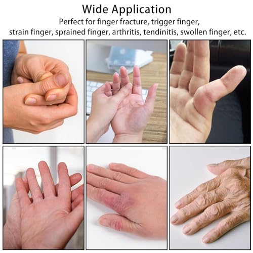 Finger Splints for Trigger Finger - 6 Pcs Set (Pink, Grey, Blue, Black, Rose Red)