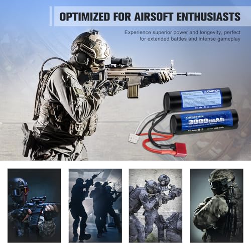 3000mAh 7.4V Nunchuck Airsoft Battery with Dean-Style T Plug