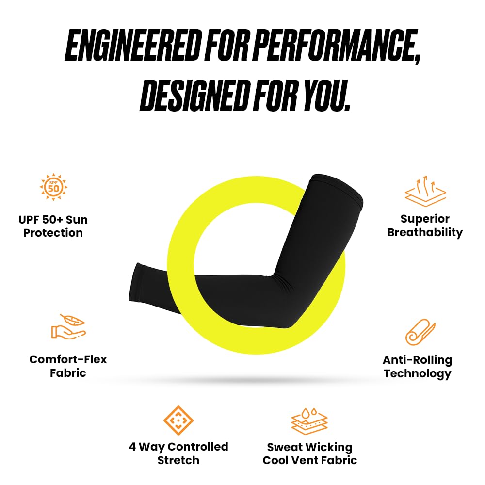 Statix Blue Cooling Arm Sleeves for Men and Women Sun Protection Arm Warmers for Gardening Sports Tattoo Cover S/M