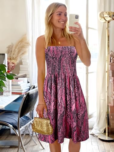 Floral Off Shoulder Strapless Midi Dress - Purple Graffiti, Small