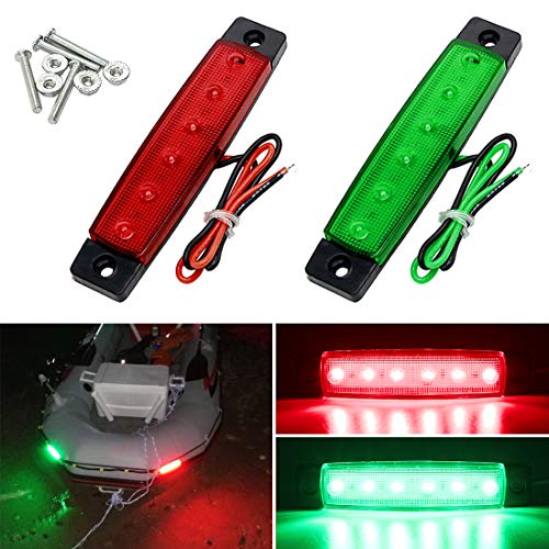 Boat Navigation Lights - 2PCS LED Red & Green Bow Lights for 12V Marine Use