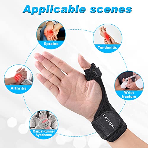 Adjustable Thumb Splint Brace for Sprains & Arthritis - Small Black