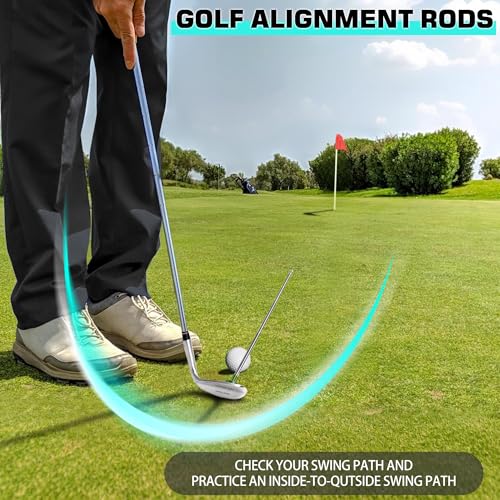 Golf Alignment Rods - Adjustable Magnetic Aiming Stick - Green