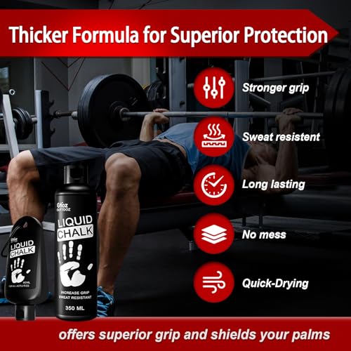 Mess-Free Liquid Chalk for Weightlifting & Climbing - 2 oz & 12 oz