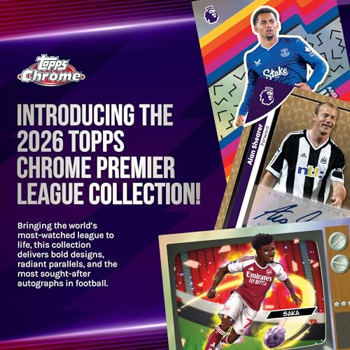 2026 Topps Chrome Premier League Soccer Value Box - 28 Cards
