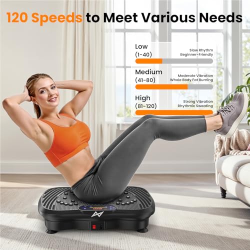 Vibration Plate Fitness Machine with Bluetooth - Black