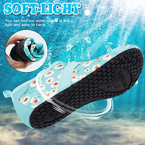 Water Shoes for Women & Men - Quick Dry Aqua Socks 8.5-9.5 Women/7.5-8.5 Men - Small Daisy