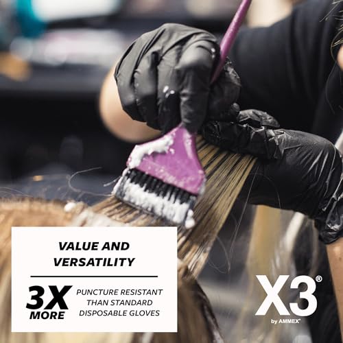X3 Black Nitrile Gloves for cooking Food Prep, Disposable, Latex Free, 3 Mil, Powder-Free, Lightly Textured