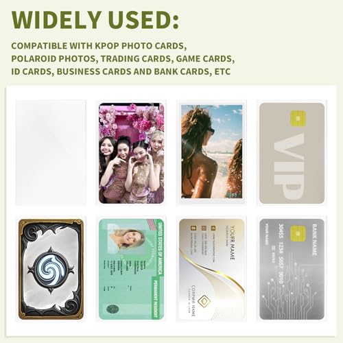 Kpop Photocard Sleeves Holder - 400 Pcs, 58x89mm, Transparent Style