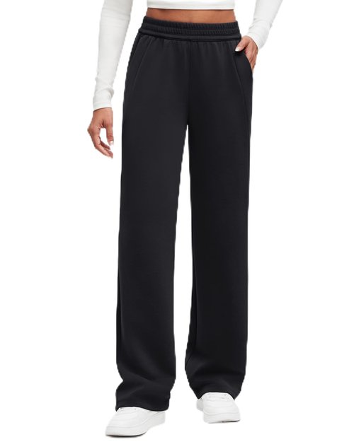 G4Free Wide Leg Sweatpants with Pockets for Woman Modal High Waist Stretch Sweat Pants Casual Lounge Workout Pants(Black,M,Regular)
