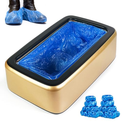Shoe Cover Dispenser Automatic Shoe Cover Machine with 200pcs Shoe Covers Disposable Portable Automatic Shoe Cover Dispenser Shoe Booties Disposable Non Slip for Home Office Factory