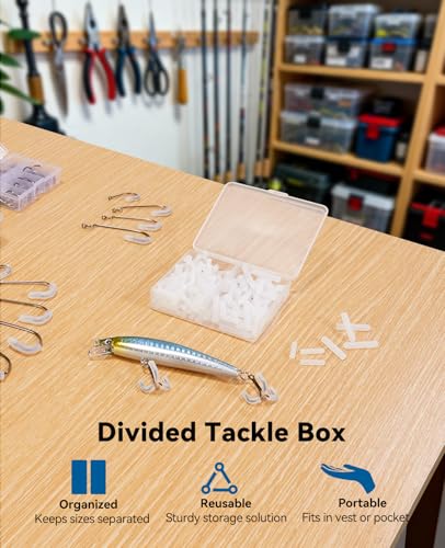130-Piece Fishing Treble Hook Covers and Protectors Kit - 130PCS