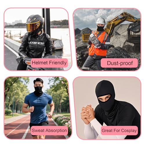 Full Face Cover Ski Mask Balaclava Neck Gaiter - Hot Pink+Pink