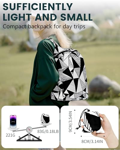 Lightweight Pocket-Sized Hiking Daypack - Blue & Green Swirl