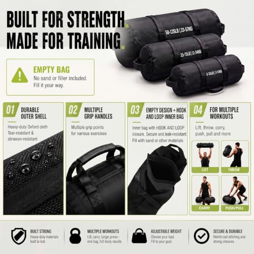 Medium Adjustable Workout Sandbag for Core Strength Training