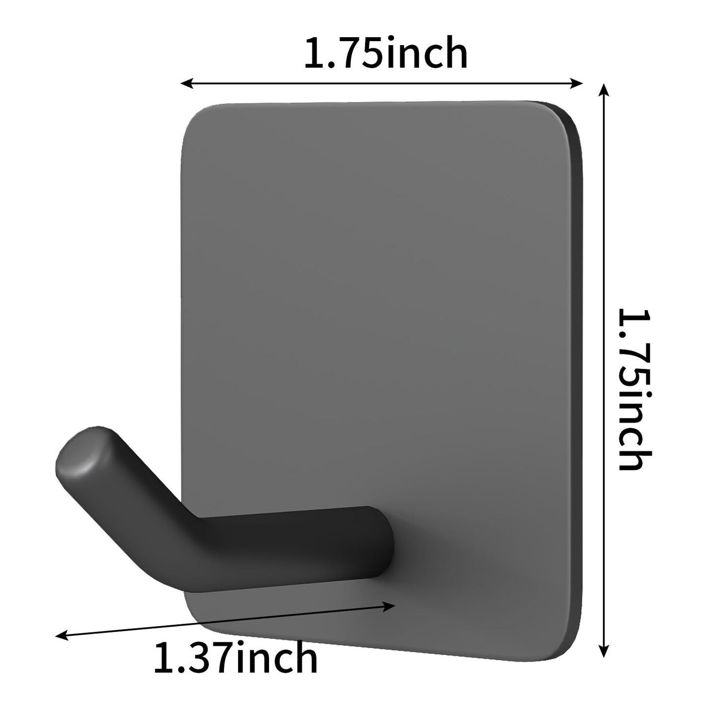 MKO 12 Pack Adhesive Wall Towel Hooks for Bathrooms Small No Damage Stick Hook Stainless Steel Black