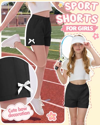 Girls Quick Dry Athletic Swim Shorts - 13-14 Years, Black