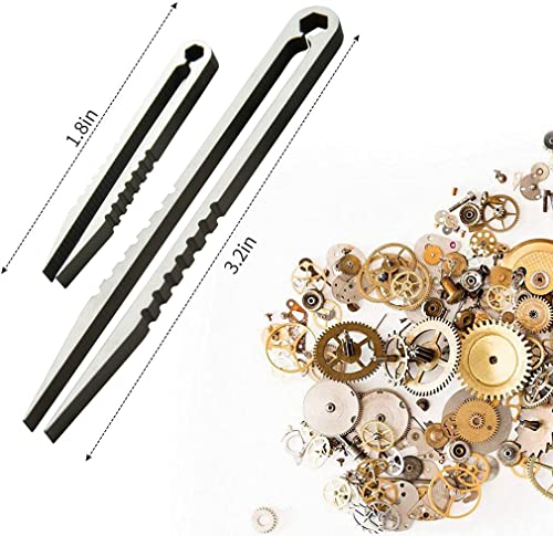 Mini Titanium Alloy Tweezers Set - 2pcs Portable Silver