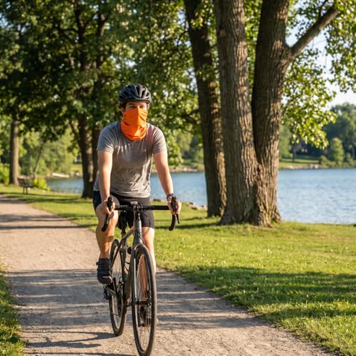 3-Pack UV Protection Neck Gaiter Face Mask - Fluorescent Orange