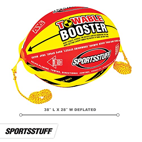 Towable Tube Booster Ball with 60 ft Rope - Inflated 38in x 28in
