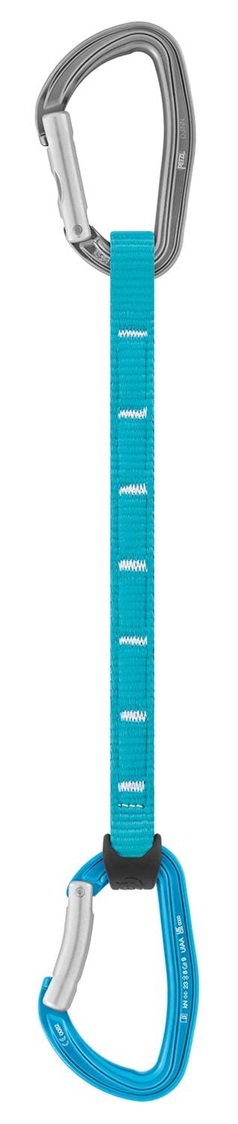 Petzl DJINN AXESS Quickdraw - Durable, Lightweight Quickdraw for Sport, Trad, and Aid Climbing - Turquoise - 25 cm