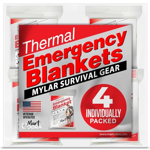 Emergency Mylar Thermal Blanket - 4 Pack Silver