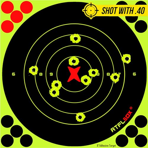 8 Inch Reactive Splatter Bullseye Shooting Target Stickers - 25 Pack