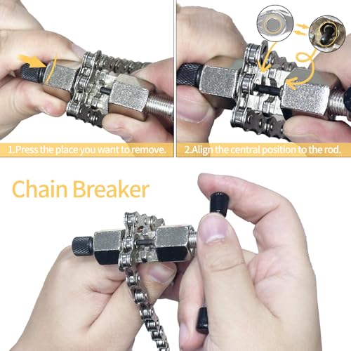Bike Chain Kit for 6/7/8 Speed Road & MTB Bikes with Chain Breaker & Tools