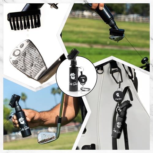 Golf Club Brush Cleaner with Water - Black, Nylon Bristles, 4 oz
